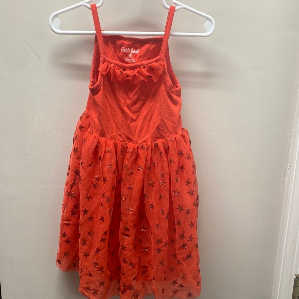 Cat & Jack Girls' Orange Star Dress